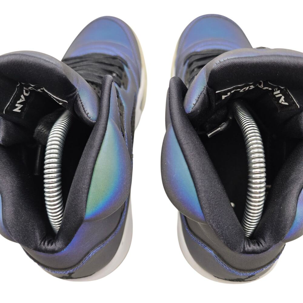 Nike Air Jordan 5 Retro Iridescent Oil Grey Blue Womens 8 Sneakers - Picture 6 of 10